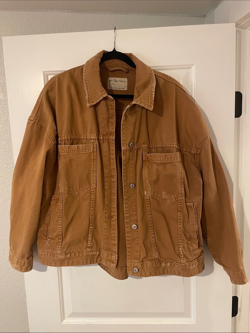 We The Free Rust Brown Opal Swing Denim Jacket